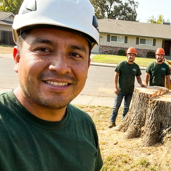 Smiling Arborist Action crew selfie after removing a large oak in Orlando