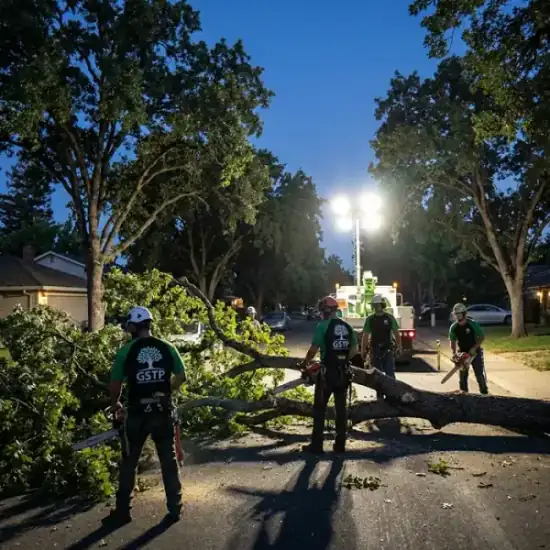 Emergency night tree removal in Orlando after a storm